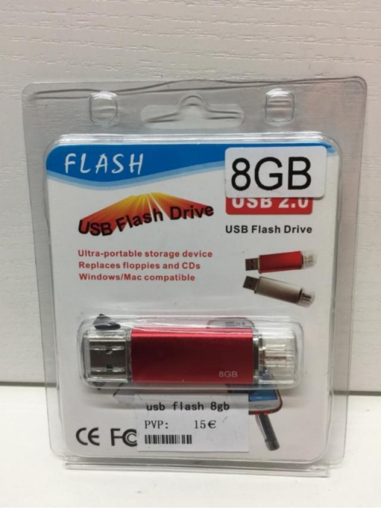 1 PENDRIVE 2 EN 1 8GB USB MICRO Y USB 2.0