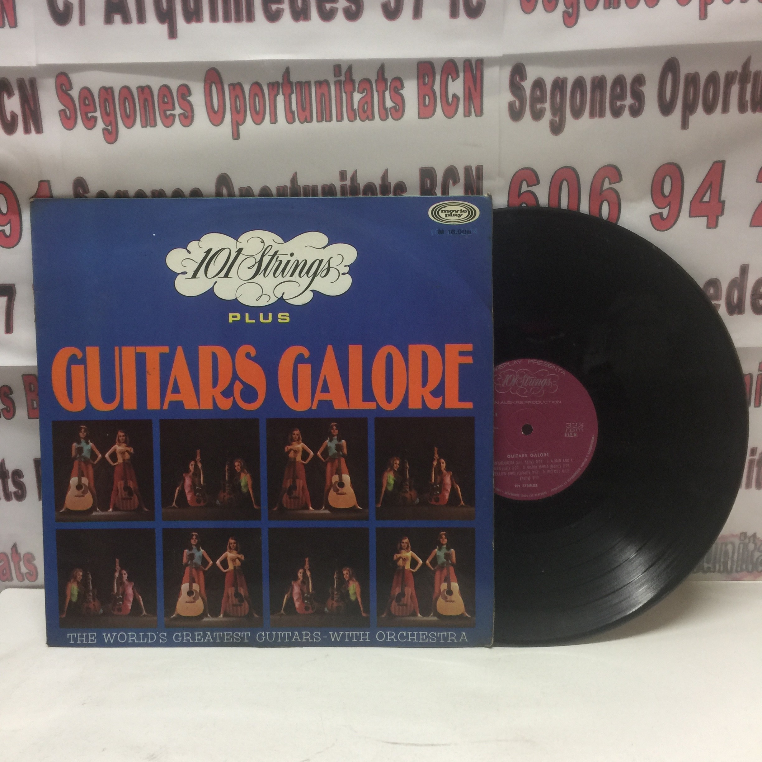 1 Disco vinilo 101 strings plus / guitars galore , edición española de 1967