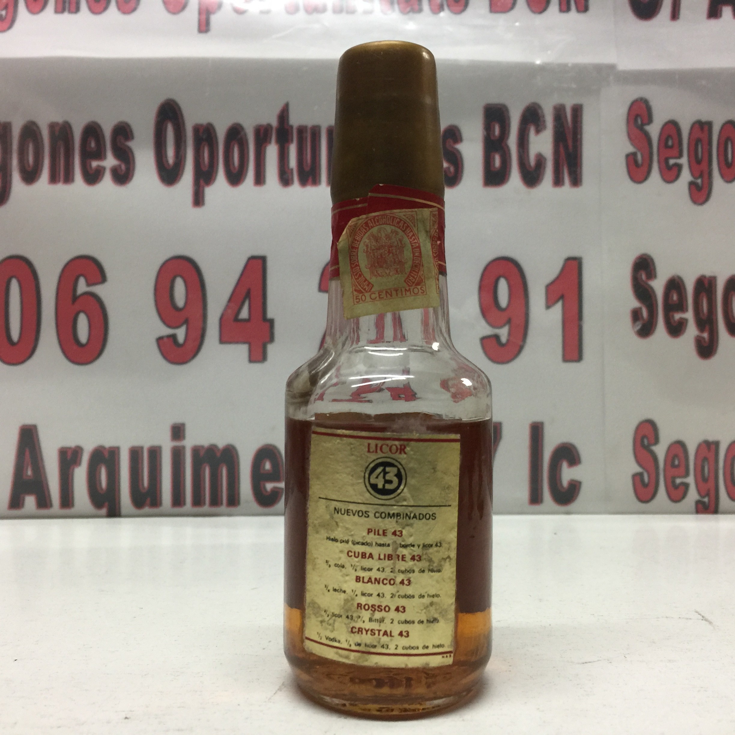 2 Botella Licor 43 /5cl , sello de 50 céntimos