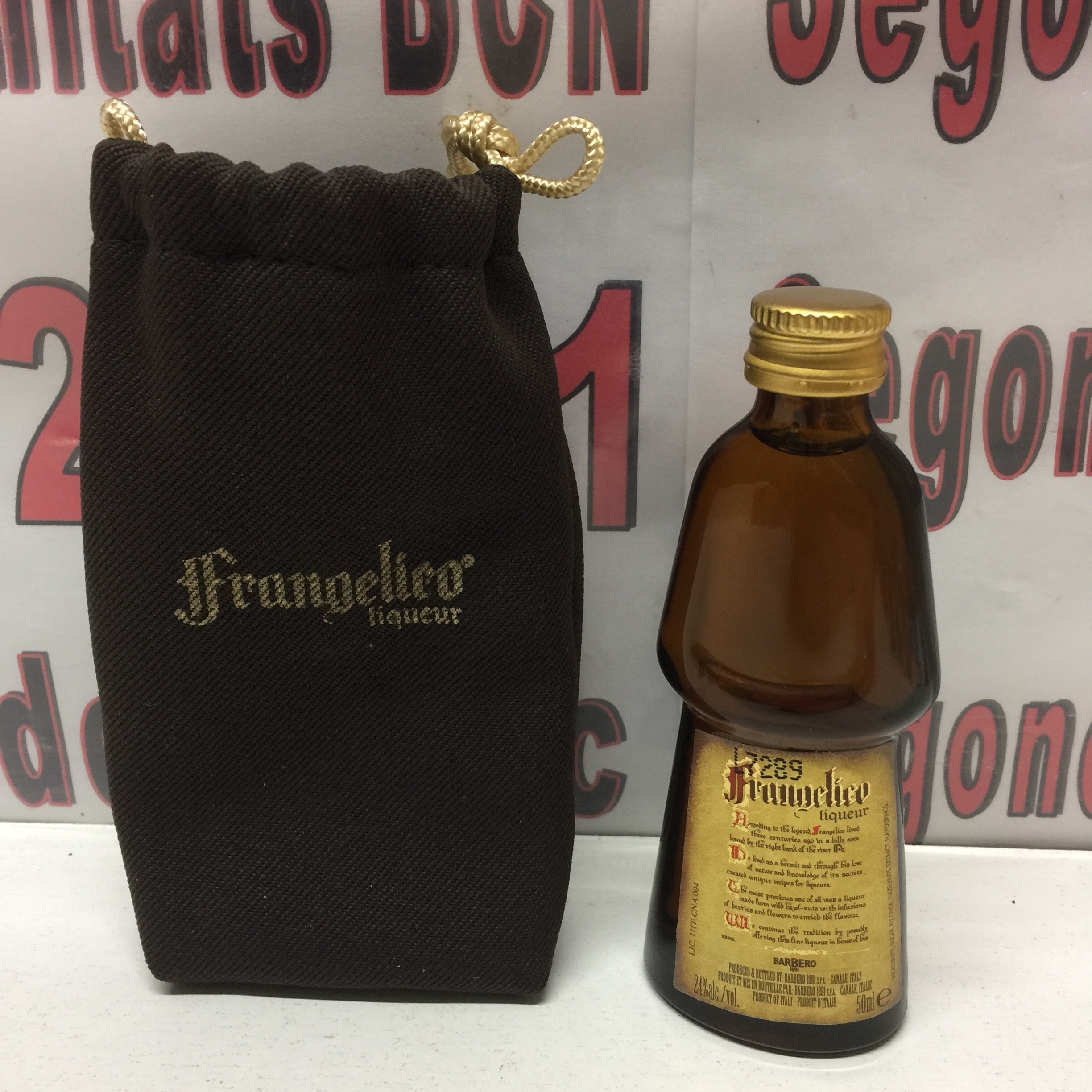 1 Botellín Frangelico con bolsa original 50ml