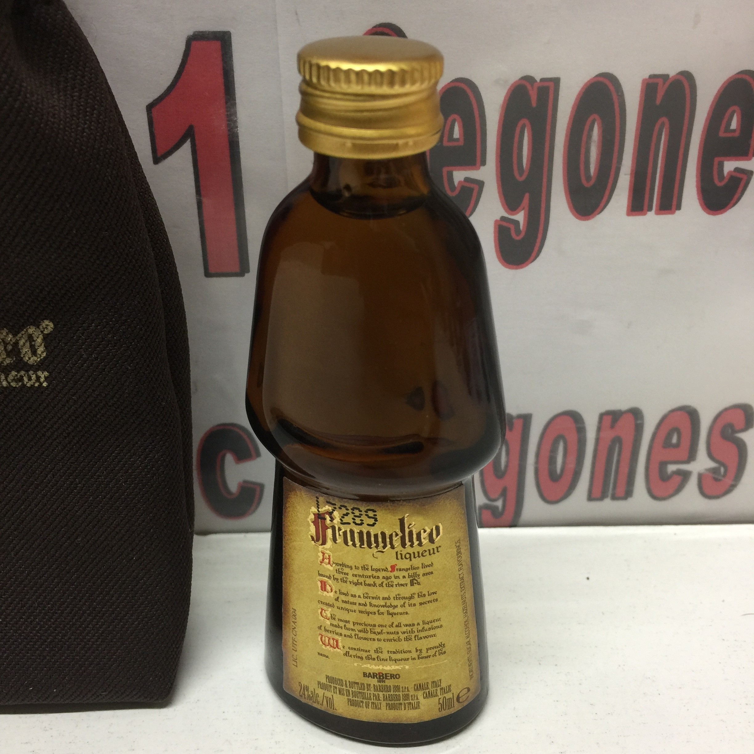 3 Botellín Frangelico con bolsa original 50ml