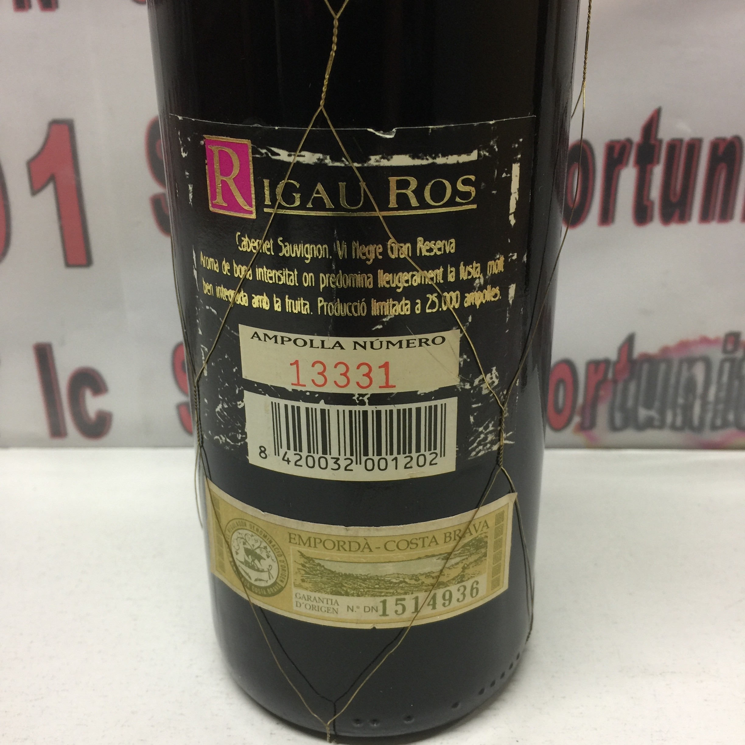 3 Rigau Ros 1995 gran reserva Cabernet sauvignon 75cl