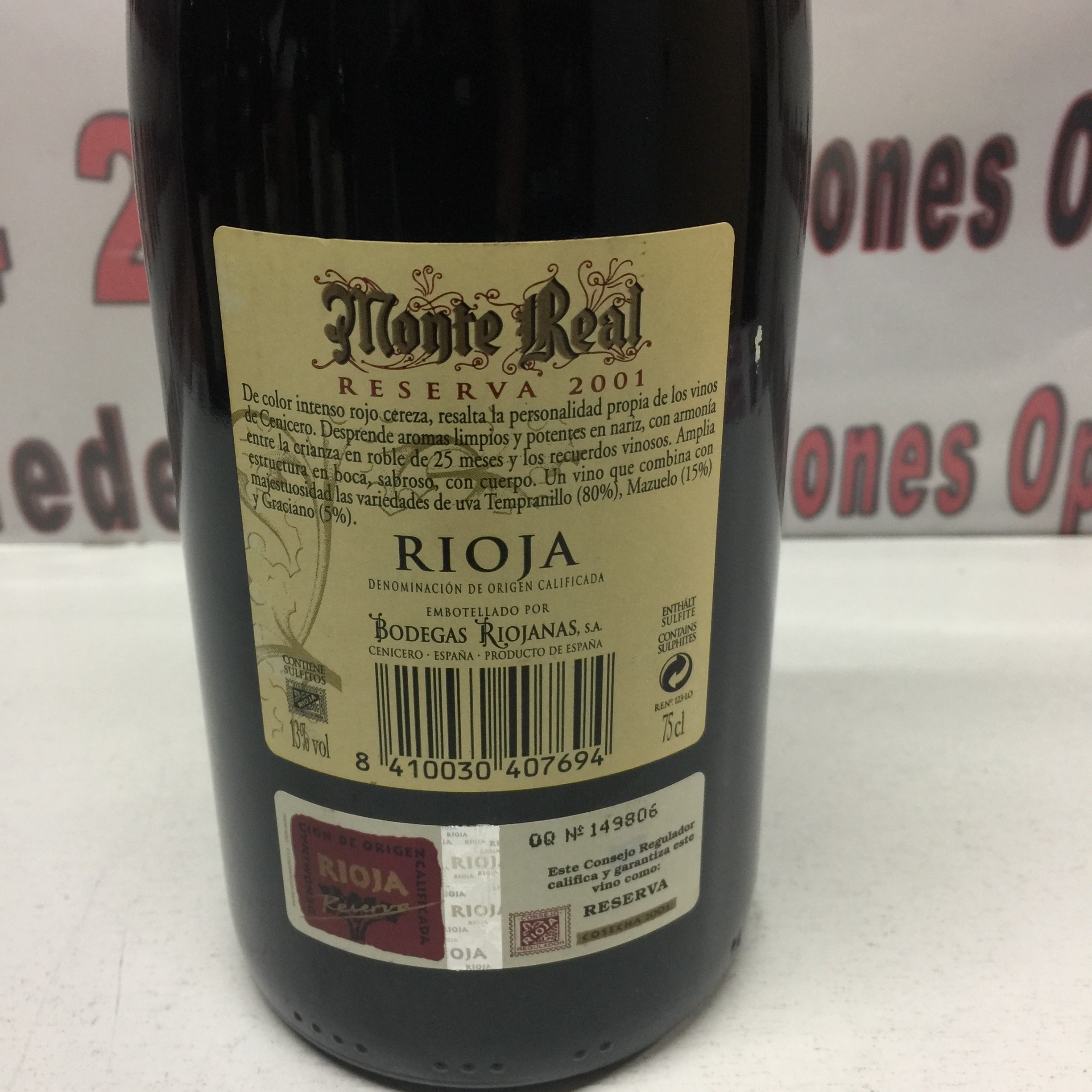 3 Monte real rioja reserva 2001 75cl