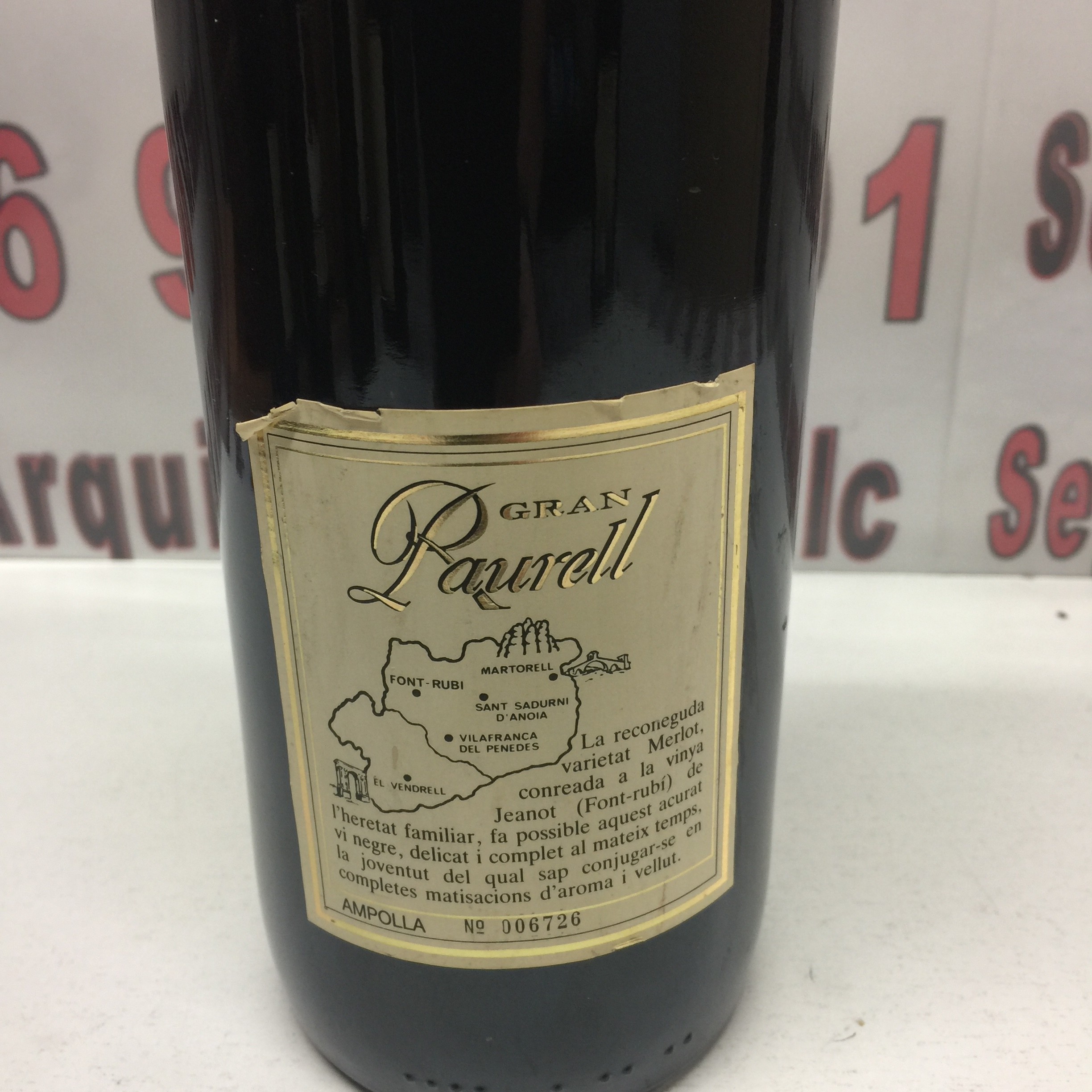 3 Gran Raurell Merlot 1990 penedes 75cl