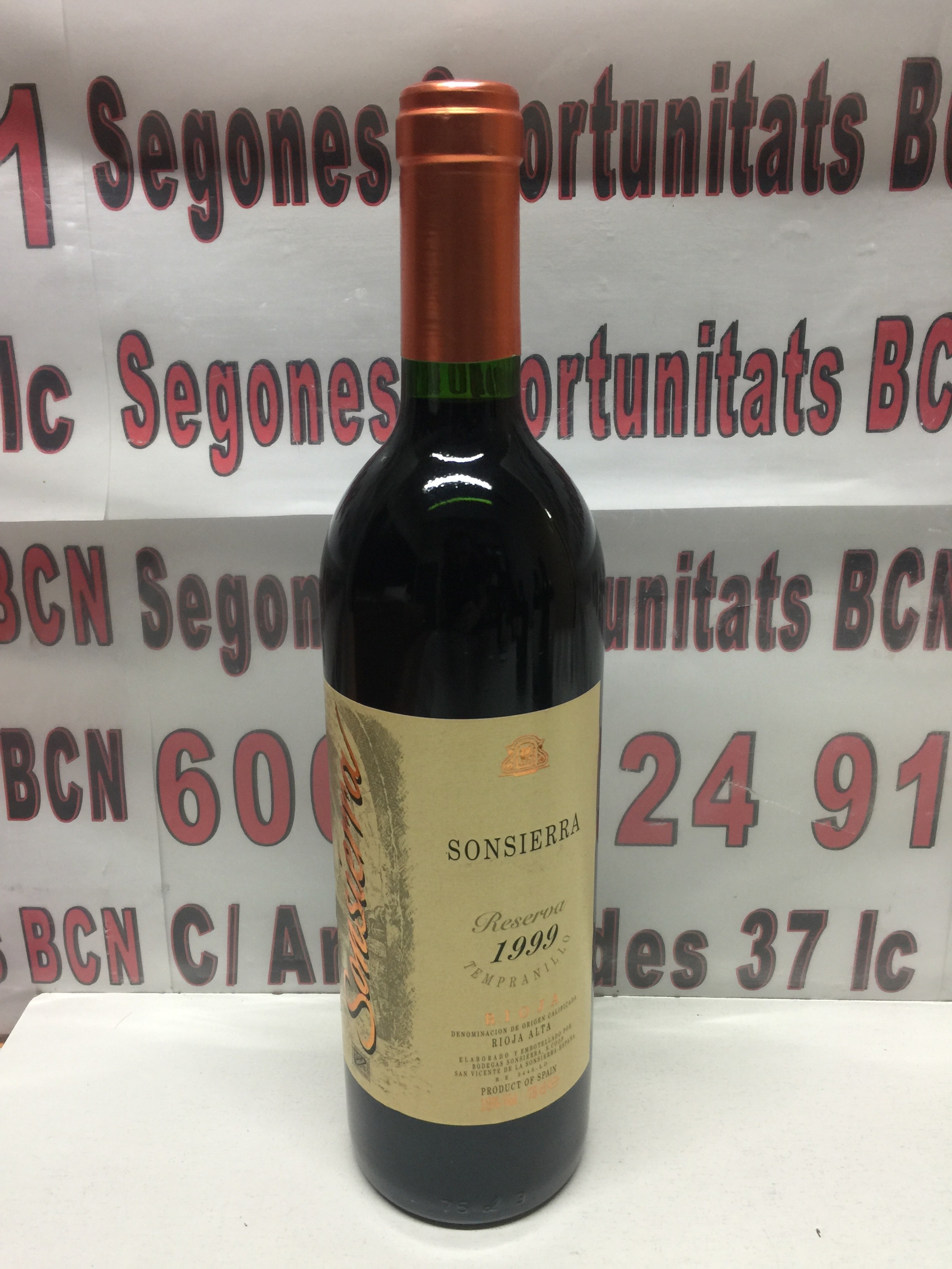 1 Sonsierra reserva tempranillo 1999 rioja 75cl