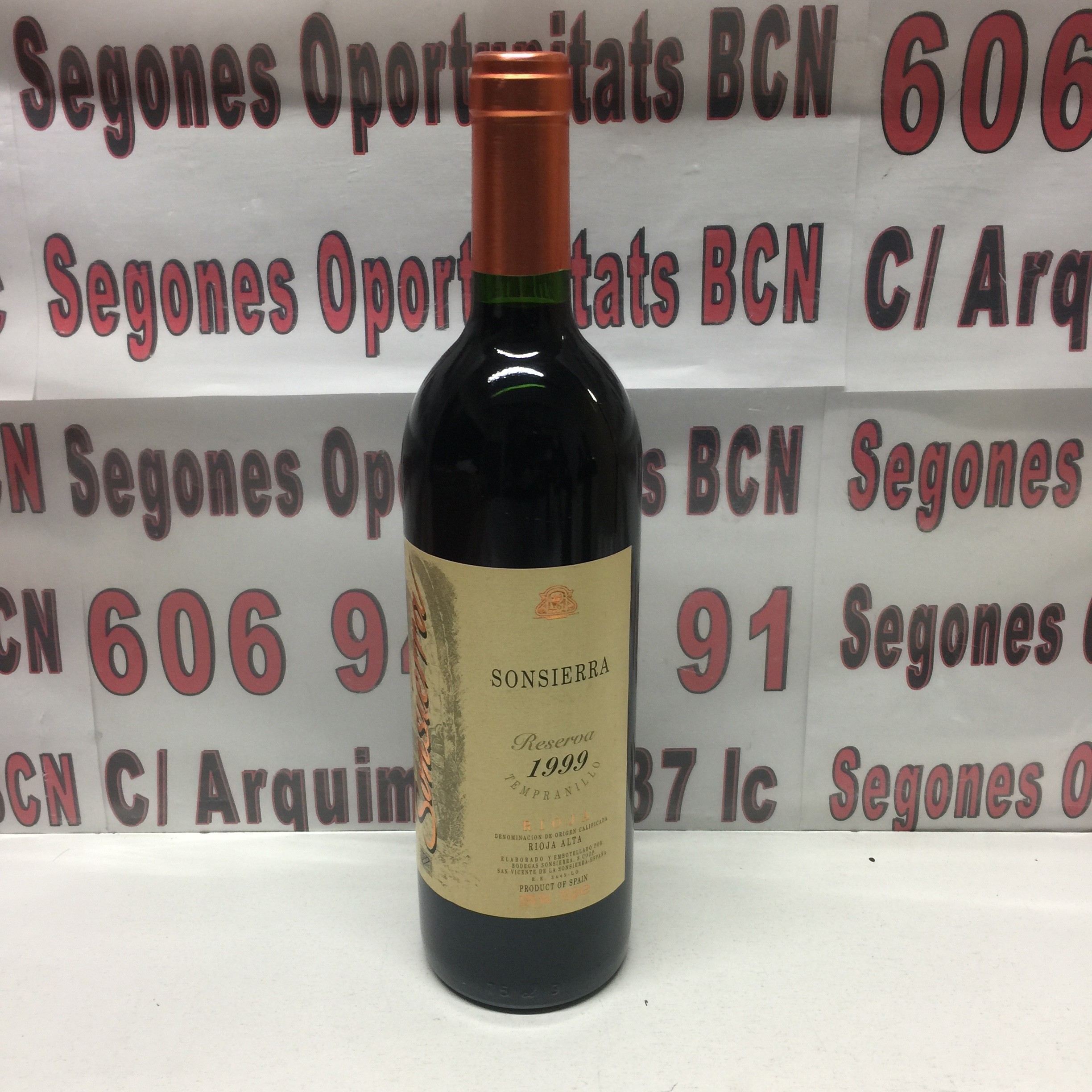 2 Sonsierra reserva tempranillo 1999 rioja 75cl