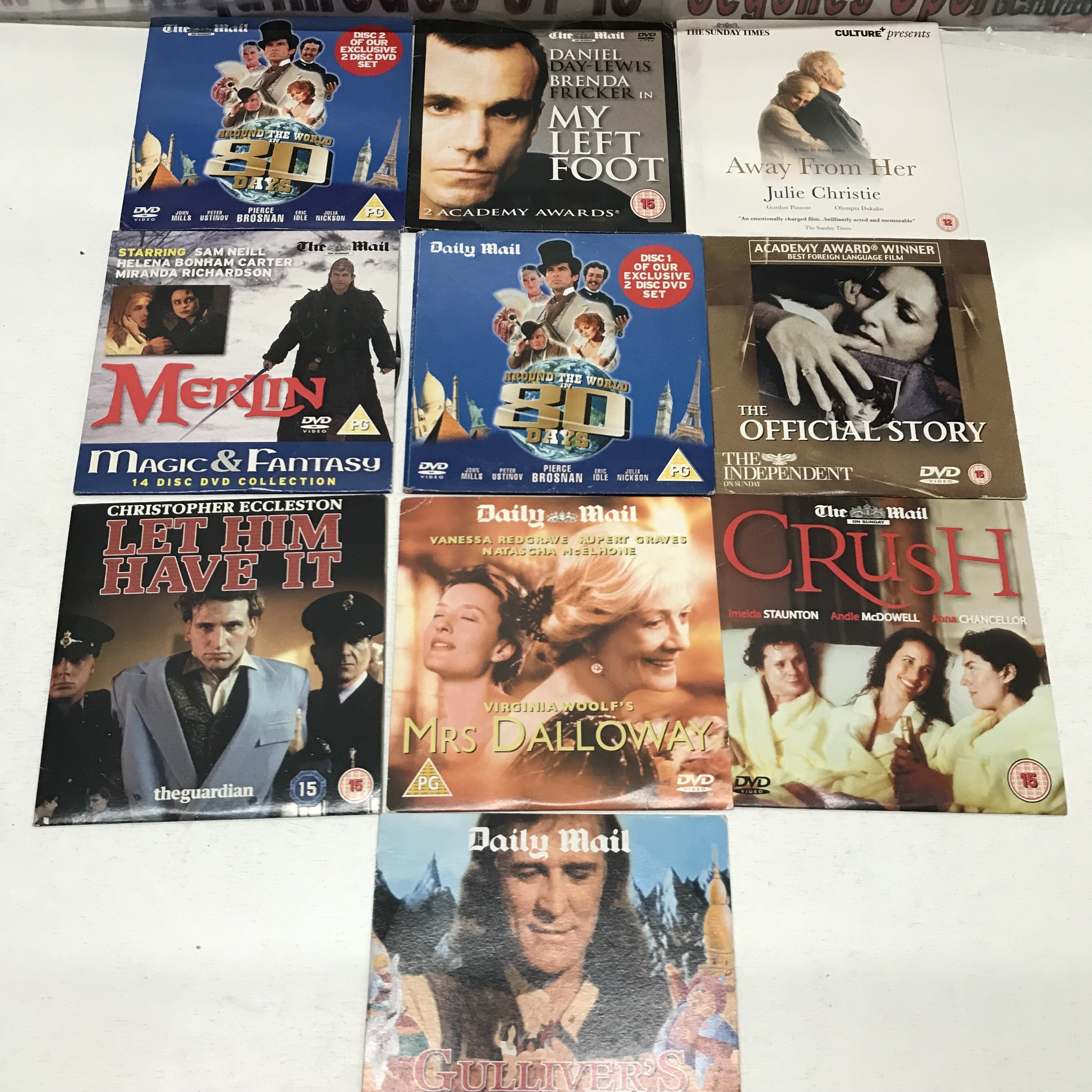 1 lote 10 peliculas dvd ingles