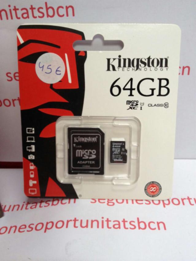 1 TARJETA MEMORIA SD KINGSTON 64GB