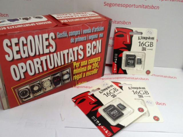 2 TARJETA MEMORIA SD KINGSTON  16GB