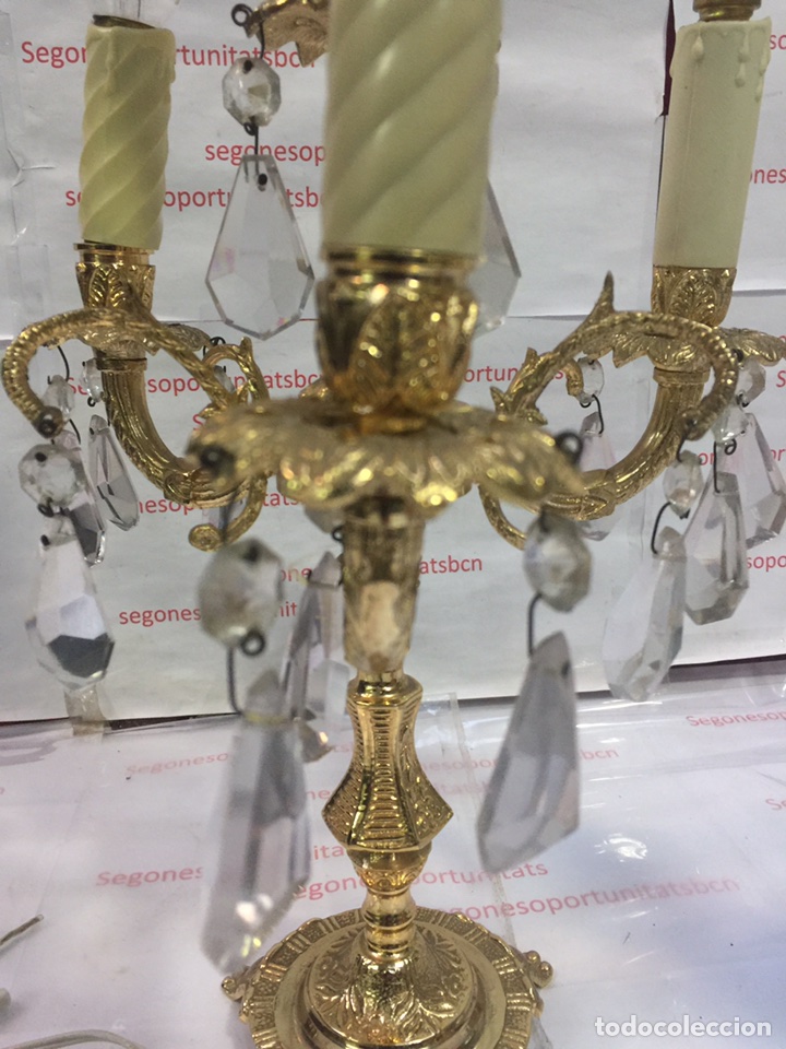 4 CANDELABROS EN BRONCE-BUEN ESTADO