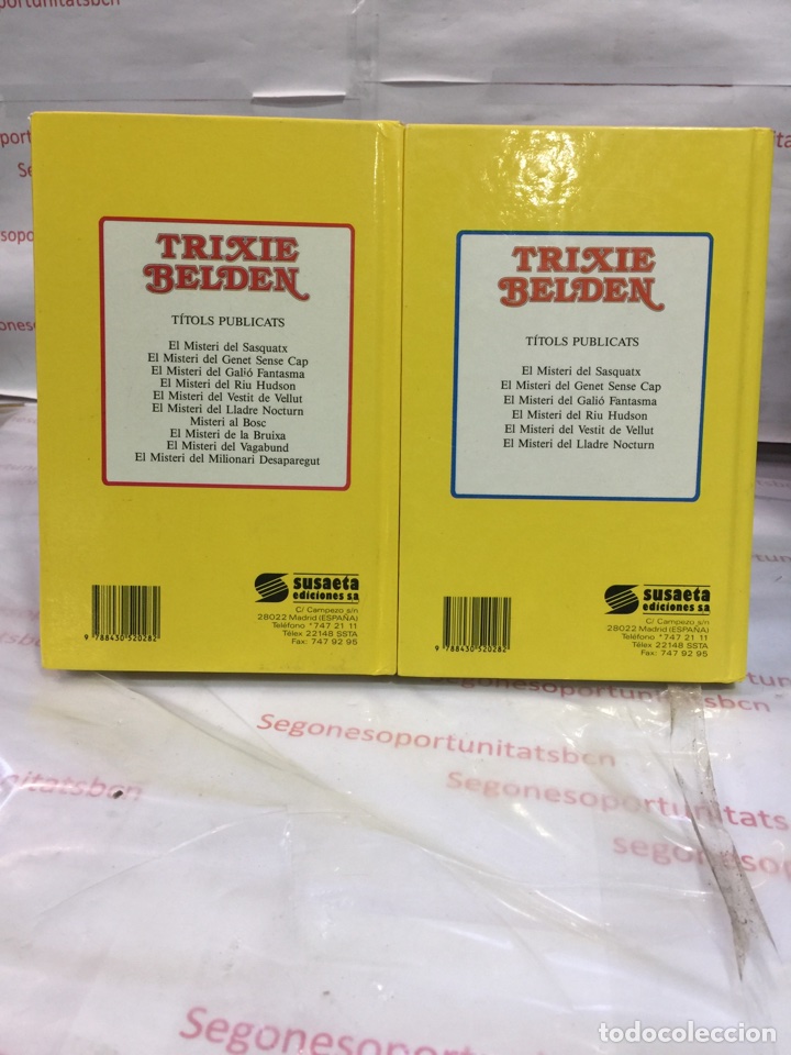 2 LOTE - TRIXIE BELDEN EL MISTERI DEL SASQUATX I EL MISTERI DEL MILIONARI DESAPAREGUT - NUMERO 1 Y 10