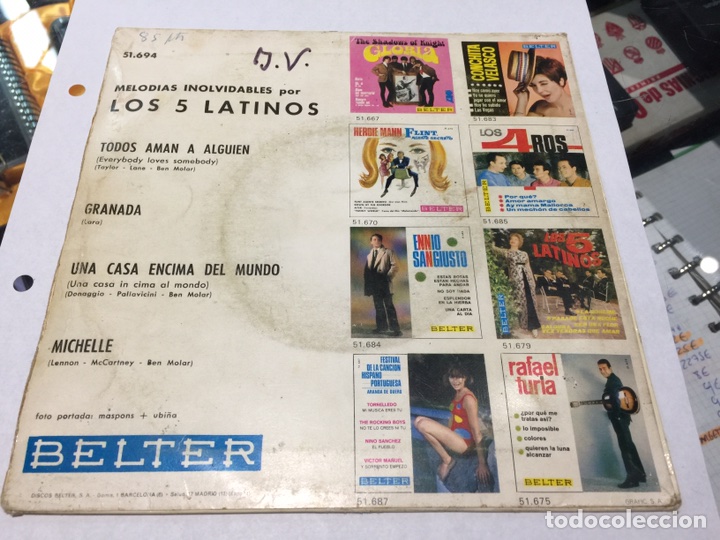 2 LOS 5 LATINOS EP DE VINILO DE BELTER