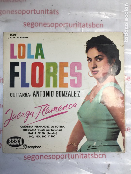 1 LOLA FLORES - JUERGA FLAMENCA - SINGLE DISCO VINILO