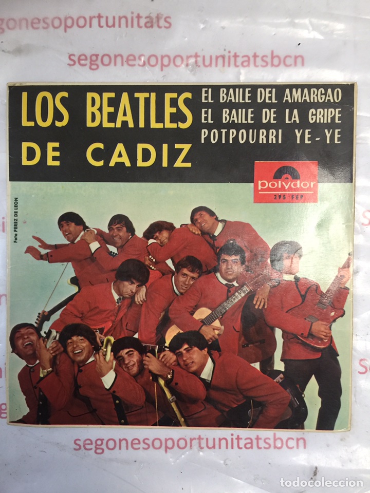 1 LOS BEATLES DE CADIZ - EL BAILE DEL AMARGAO , EL BAILE DE LA GRIPE , POTPOURRI YE-YE - LP DISCO