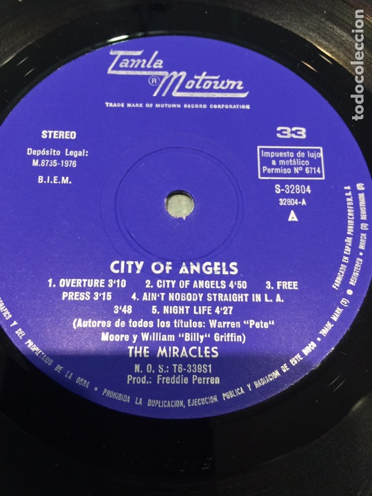 3 LP - THE MIRACLES - CITY OF ANGELS