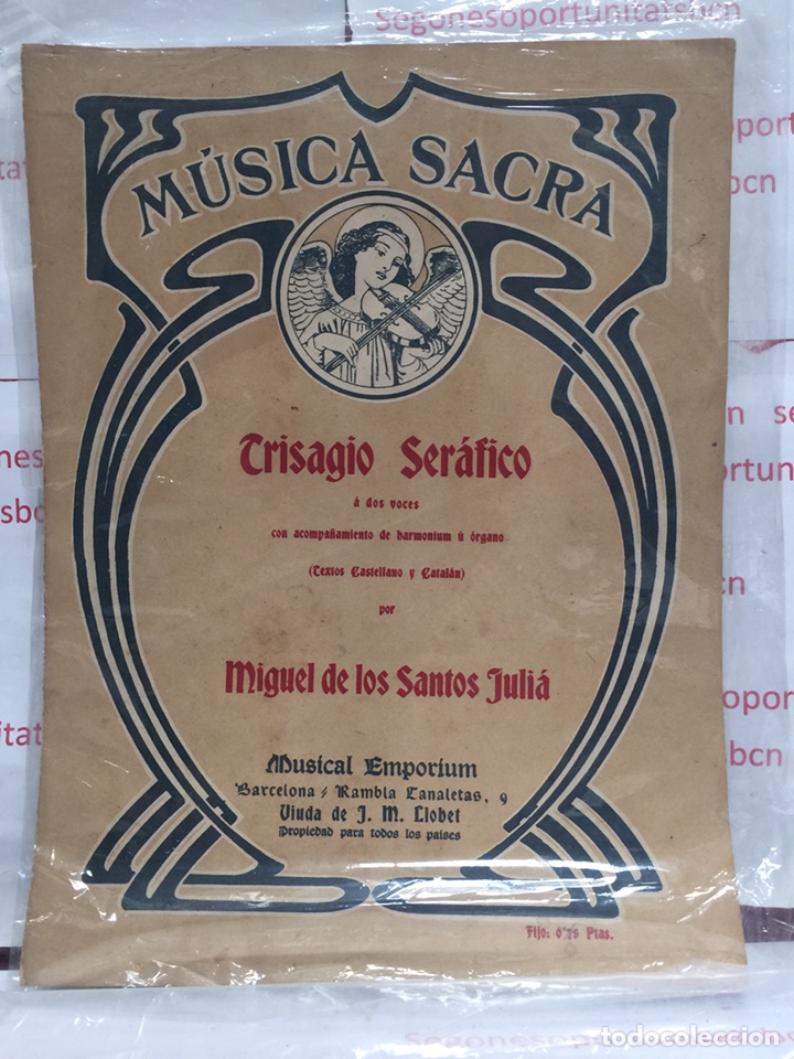 1 PARTITURA - MÚSICA SACRA - CRISAGIO SERÁFICO - CASTELLANO Y CATALÁN - EDITORIAL VIUDA DE J.M. LLOBET