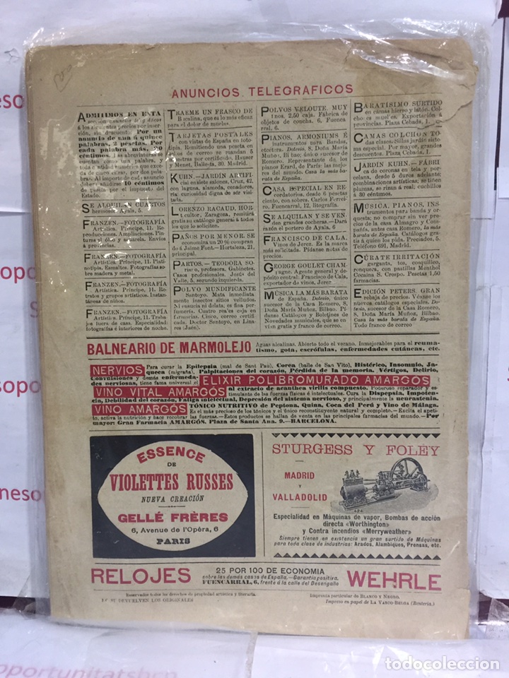 2 REVISTA ANTIGUA - BLANCO Y NEGRO - 19 DE AGOSTO DE 1899 - NUMERO 433