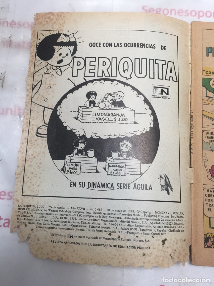 2 LA PEQUEÑA LULÚ ESCUELA , DE NOVARO NÚMERO 487 DEL AÑO 1978