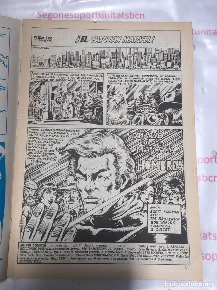 3 CAPITÁN MARVEL NUMERO 57 EDICIONES VERTICE