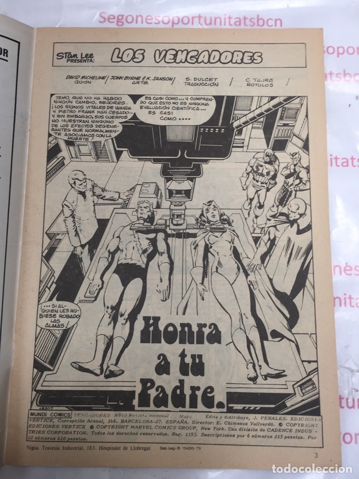 2 LOS VENGADORES NÚMERO 40 EDITORIAL VERTICE