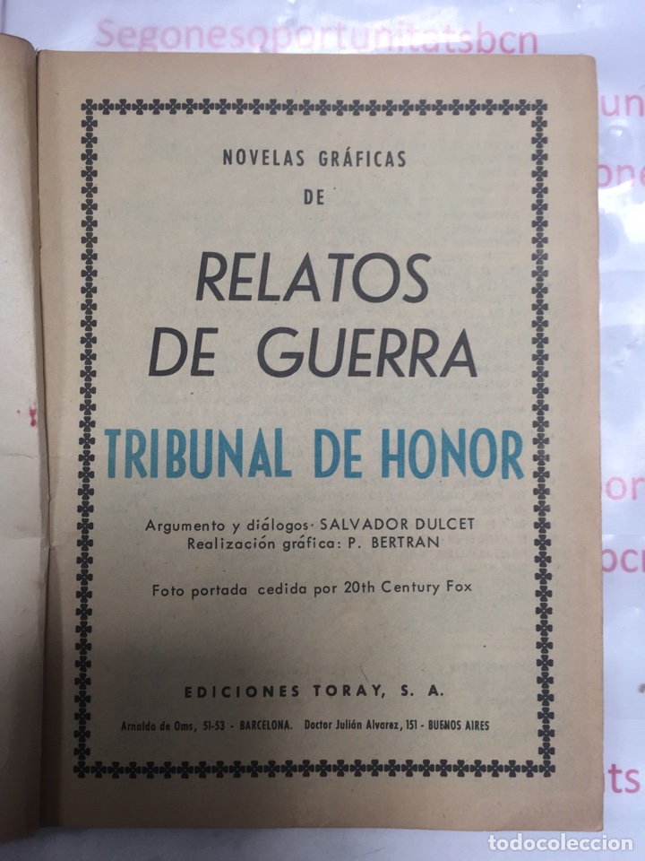 3 TRIBUNAL DE HONOR RELATOS DE GUERRA NÚMERO 90 EDICIONES TORAY