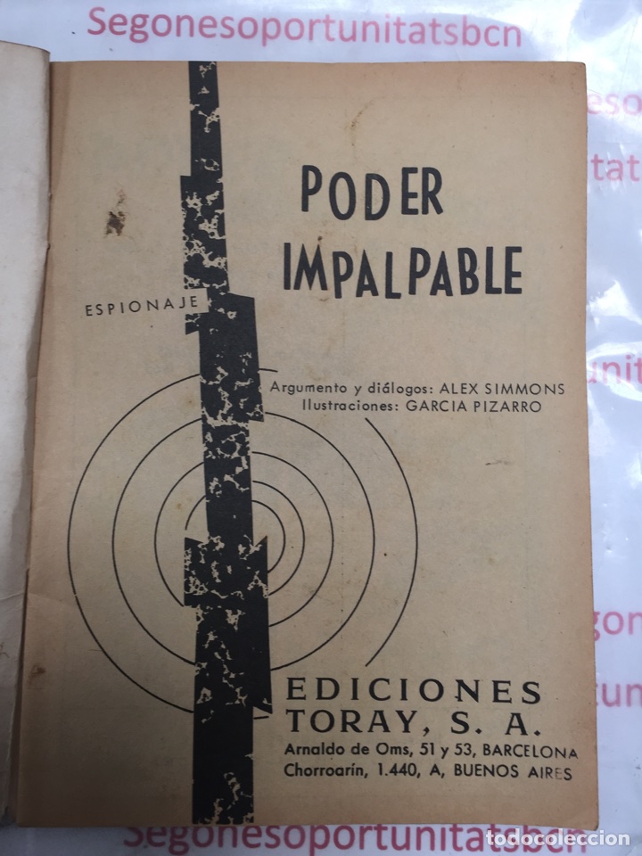 3 PODER IMPALPABLE NÚMERO 6 EDITORIAL TORAY DE 1965