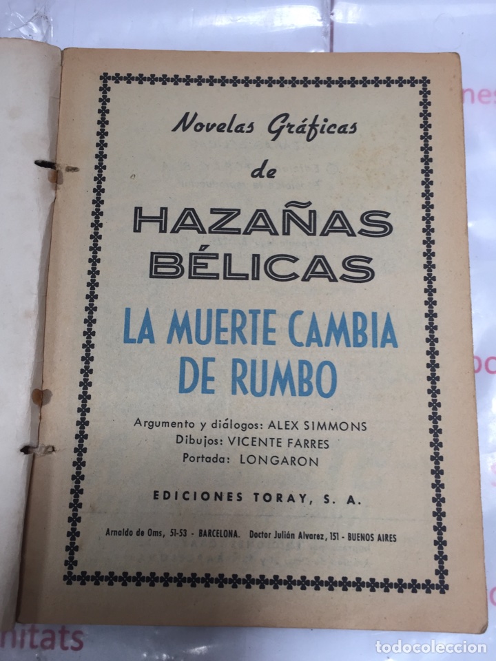 3 HAZAÑAS BÉLICAS LA MUERTE CAMBIA DE MUNDO NÚMERO 116 EDITORIAL TORAY