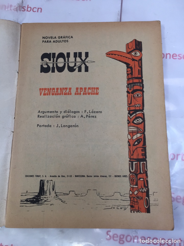 3 SIOUX VENGANZA APACHE NOVELA GRAFICA PARA ADULTOS EDICIONES TORAY